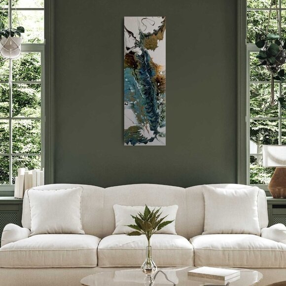 Original Acrylic Modern Abstract Landscape 12 x 24 - Picture 4 of 12